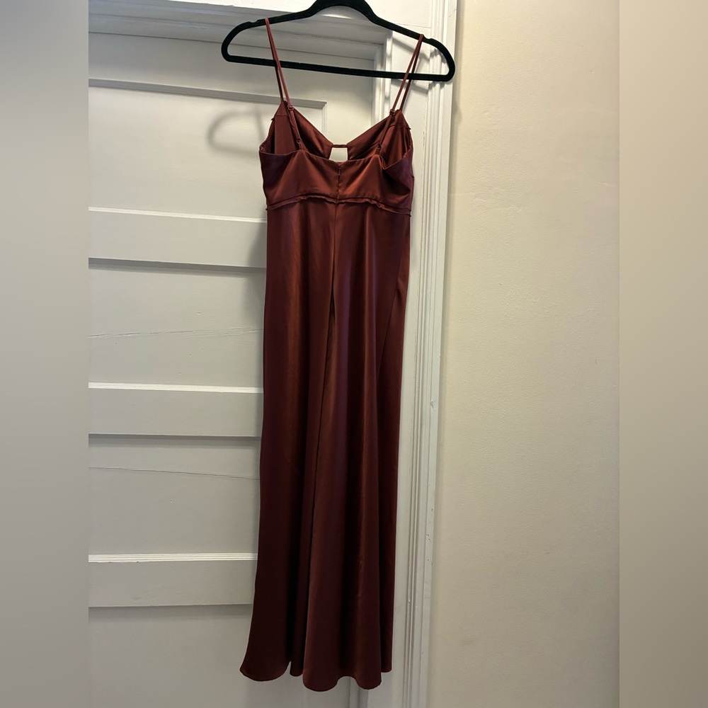 Anthropologie Maroon Corset Midi Slip Dress - Picture 5 of 6